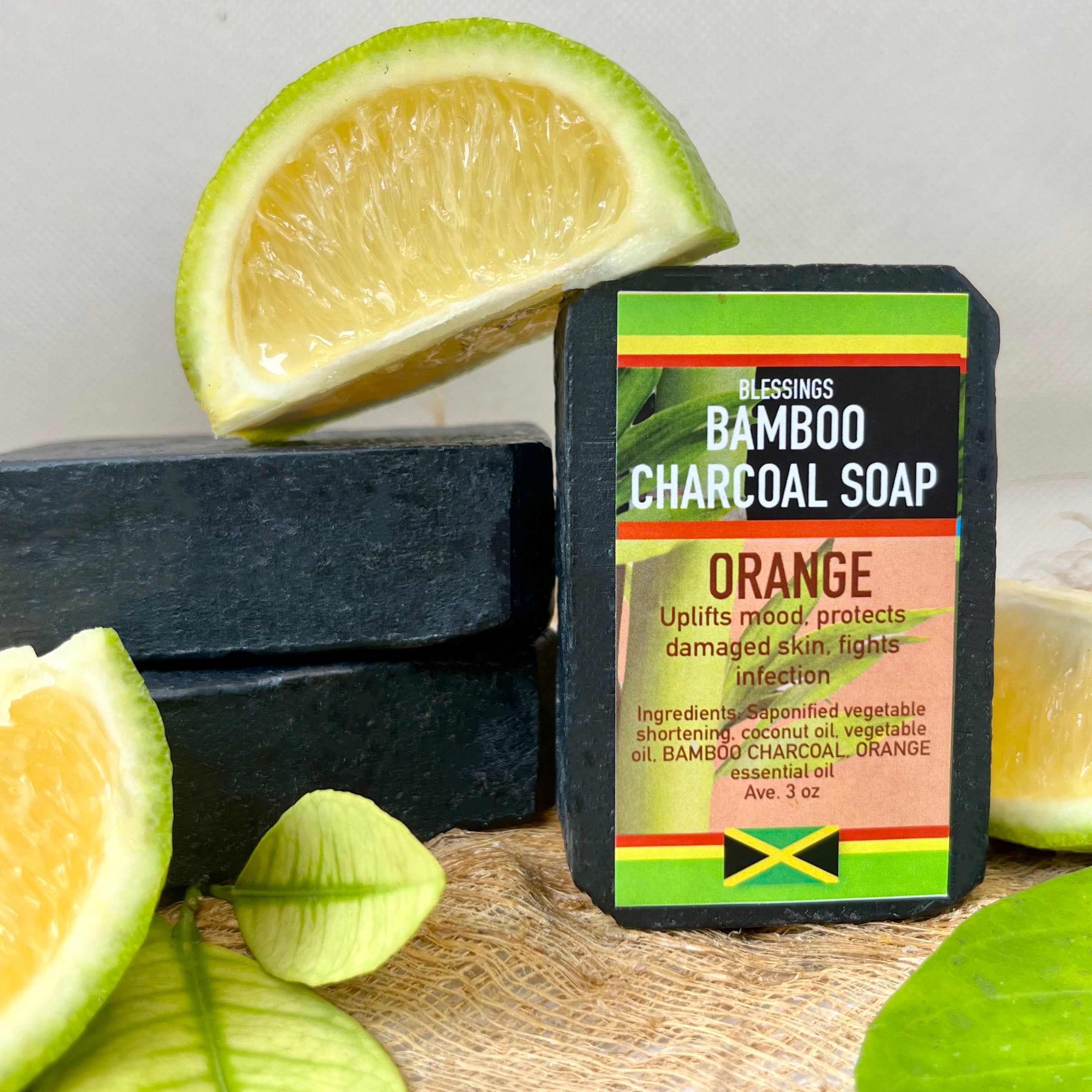 Bamboo Charcoal Orange Soap Blessings All Natural Jamaica