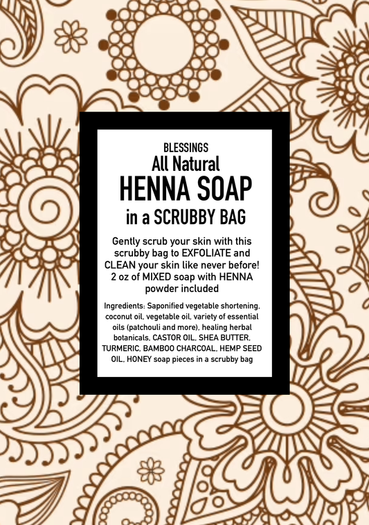 Henna Soap in a Scrubby Bag