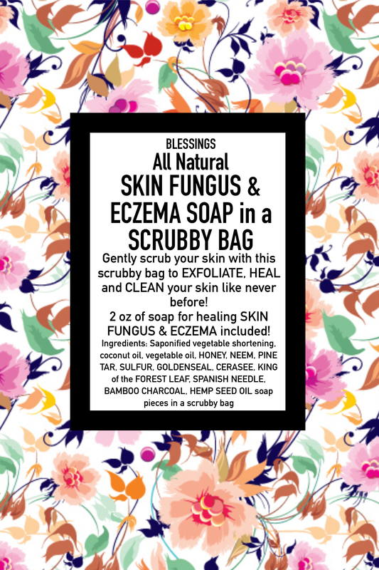 Skin Fungus and Eczema Soap in a Scrubby Bag