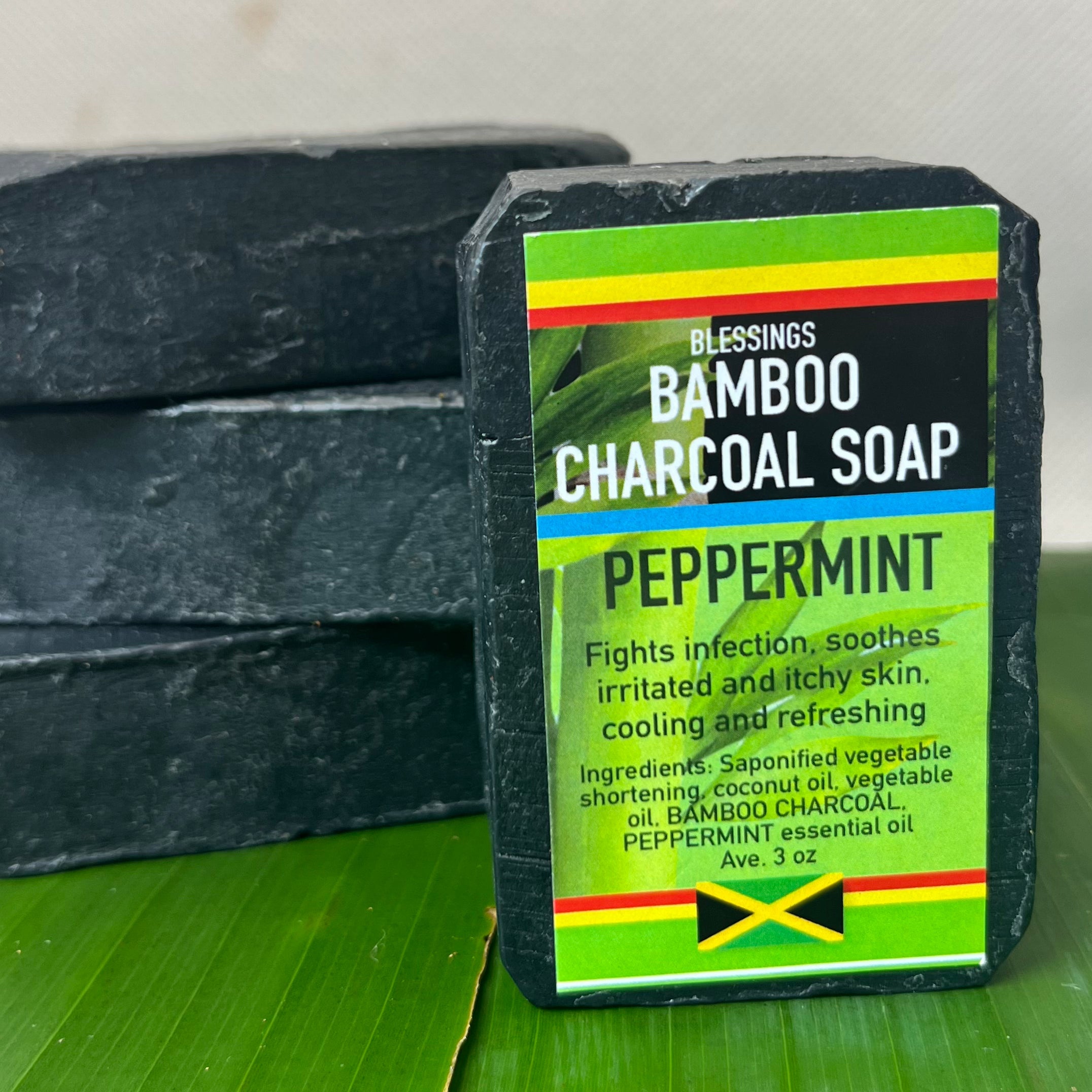 Bamboo Charcoal Peppermint Soap Blessings All Natural Jamaica