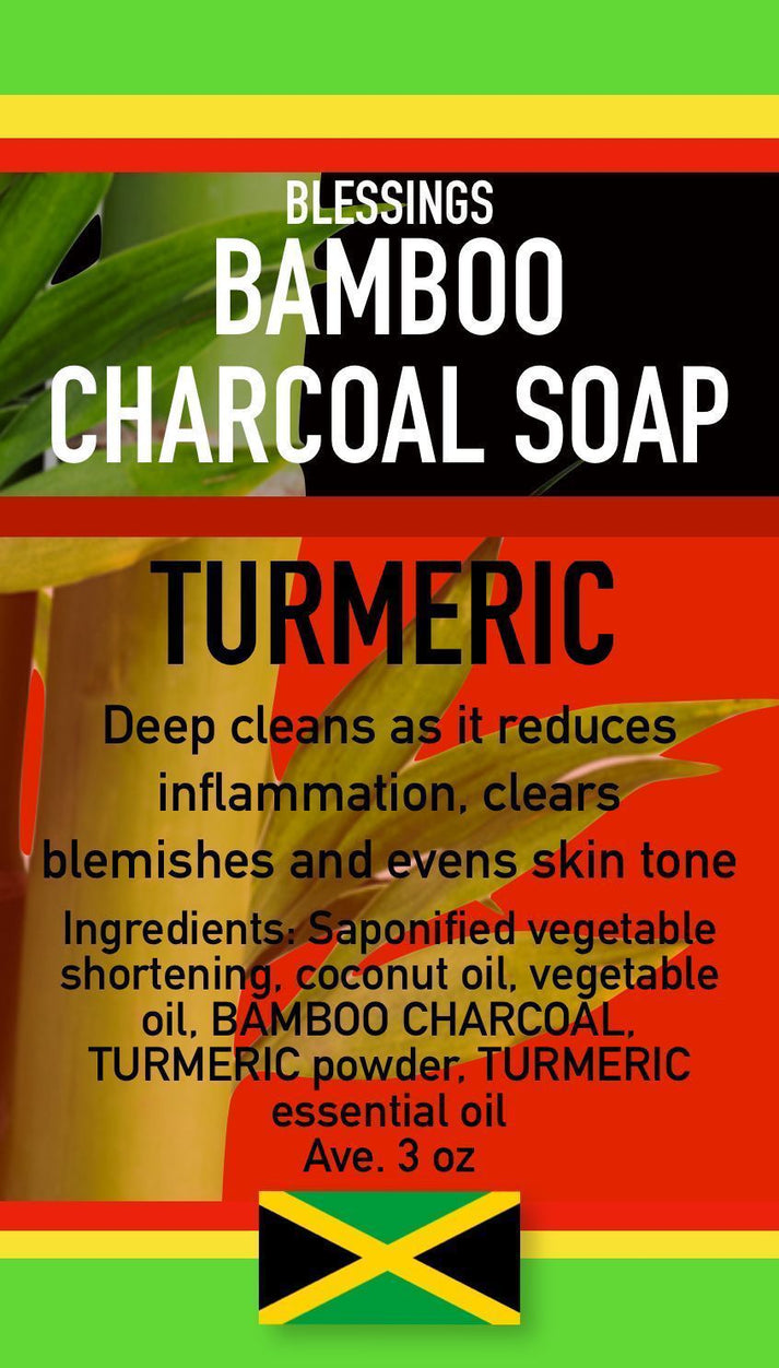 Bamboo Charcoal Turmeric Soap Blessings All Natural Jamaica