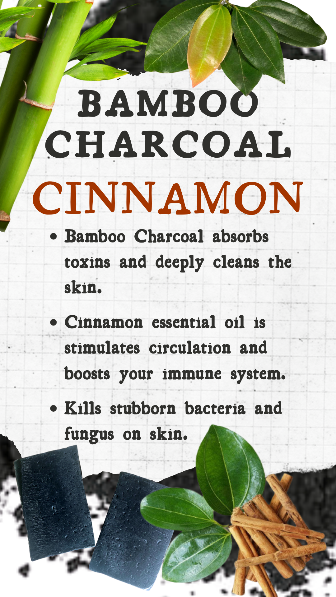 Bamboo Charcoal Cinnamon Soap