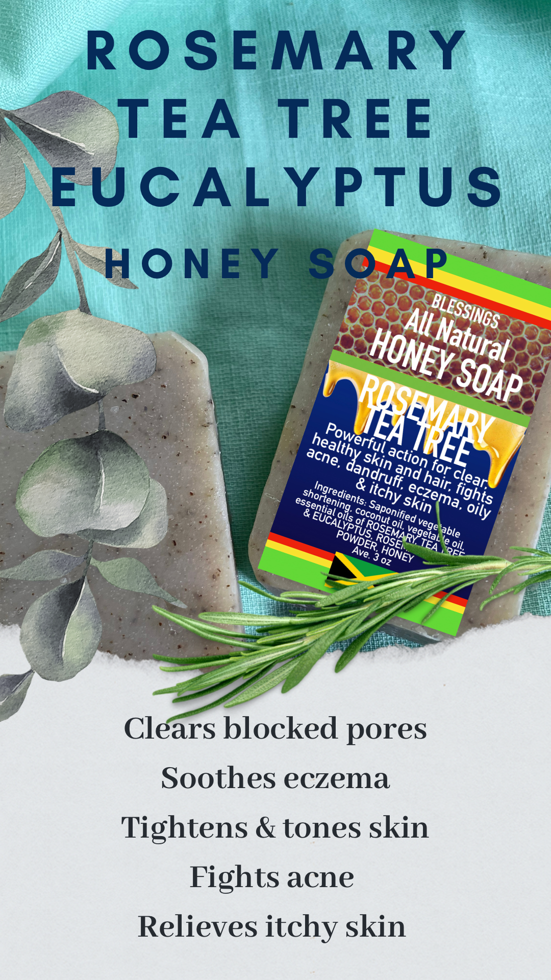 Honey Rosemary Tea Tree Soap